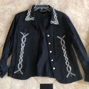 Black jean jacket with bling